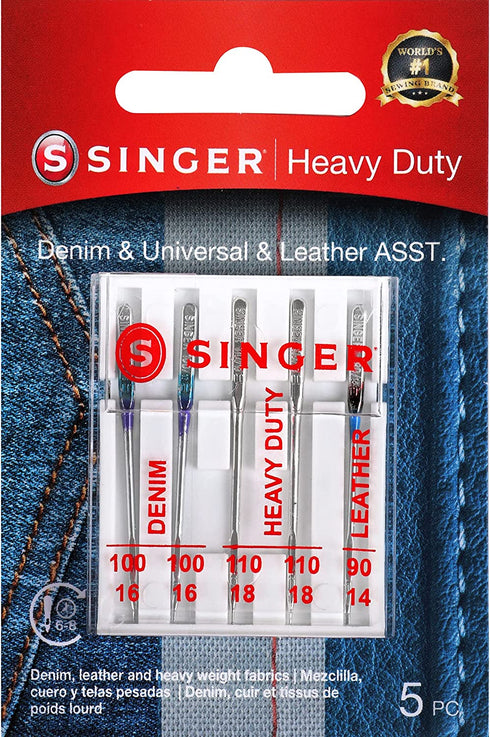 SINGER 04801 Universal Heavy Duty Sewing Machine Needles, 5-Count