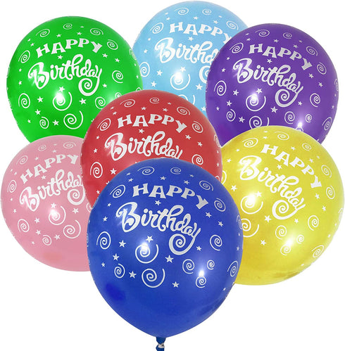Allgala 100ct 12" Helium Grade Premium Latex Balloons-"Happy Birthday"-BL52051
