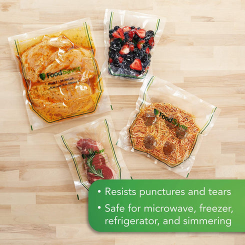 FoodSaver Easy Fill 1-Gallon Vacuum Sealer Bags | Commercial Grade and Reusable | 10 Count, 1 GALLON, Clear